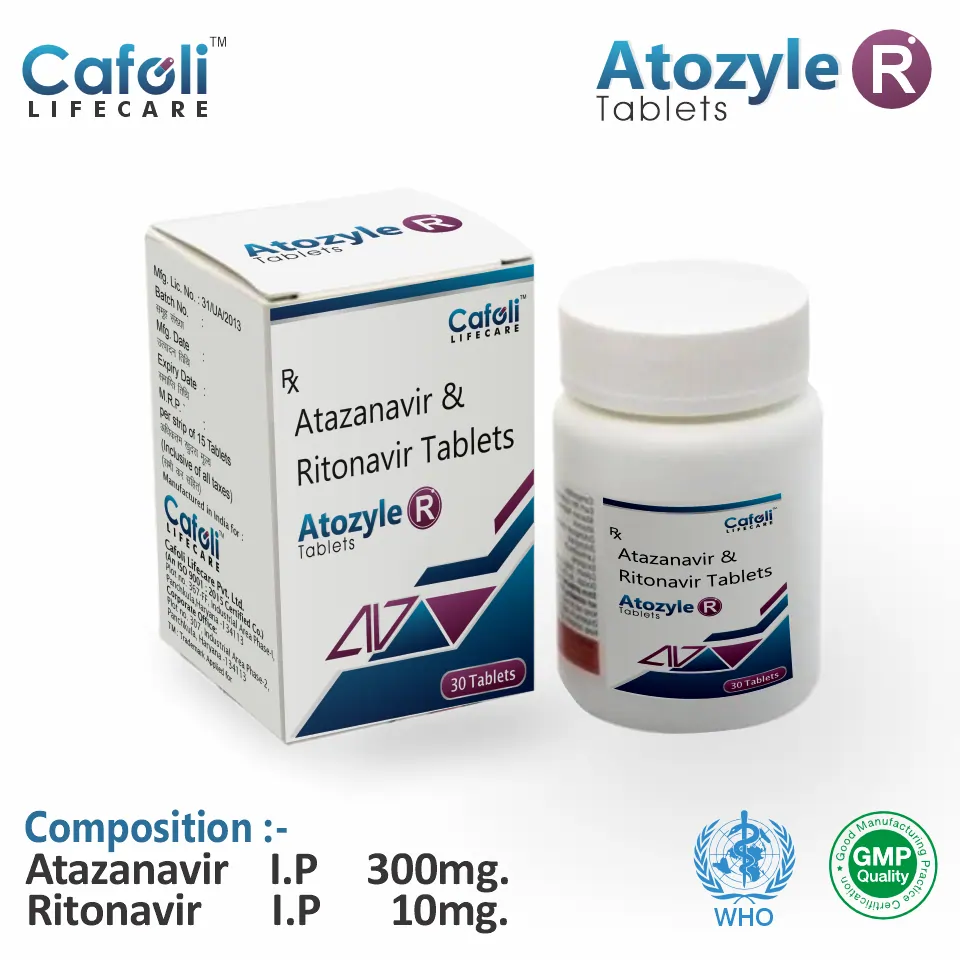 Atazanavir 300mg + Ritonavir 100mg Tablet Packaging